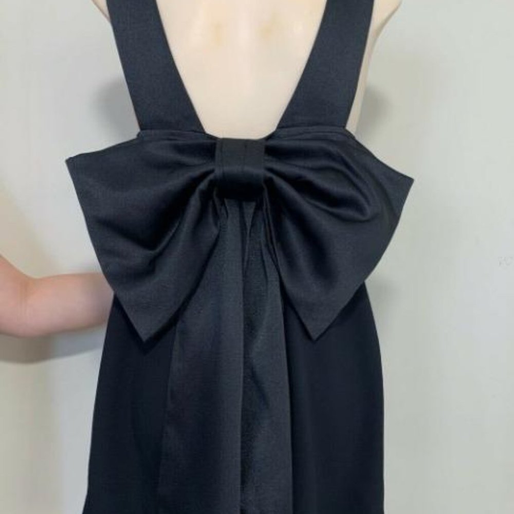 Zara Open Back Bow Black Mini Dress